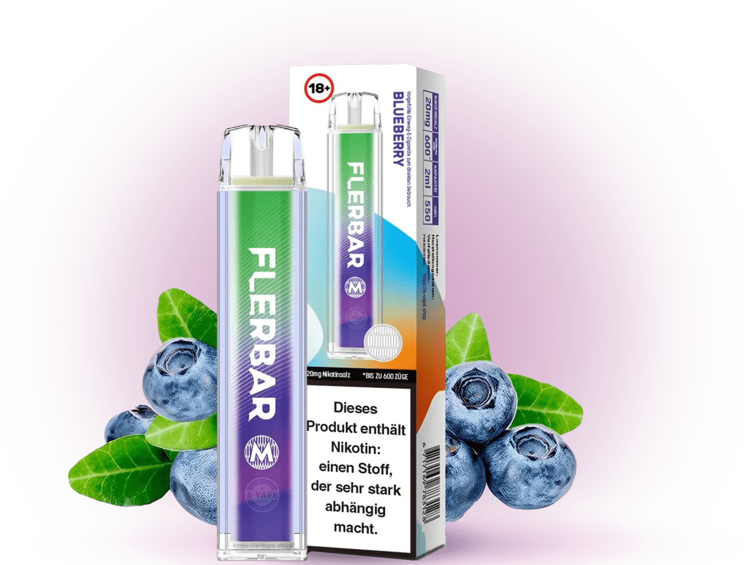 FLERBAR Blueberry - Einweg-E-Zigarette mit süßem Blaubeer-Geschmack für ein fruchtiges Dampferlebnis
