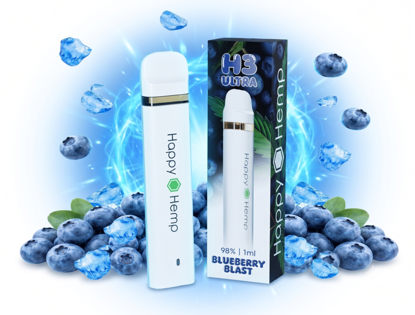 Happy Hemp H3 Ultra 98% Vape Bluebery Blast
