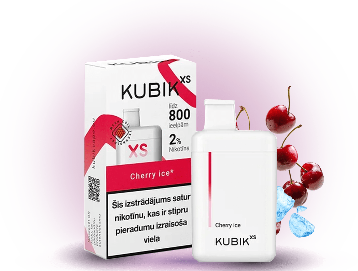 KUBIK XS 800 Cherry Ice – Einweg-E-Zigarette, 800 Züge, 20mg Nikotin