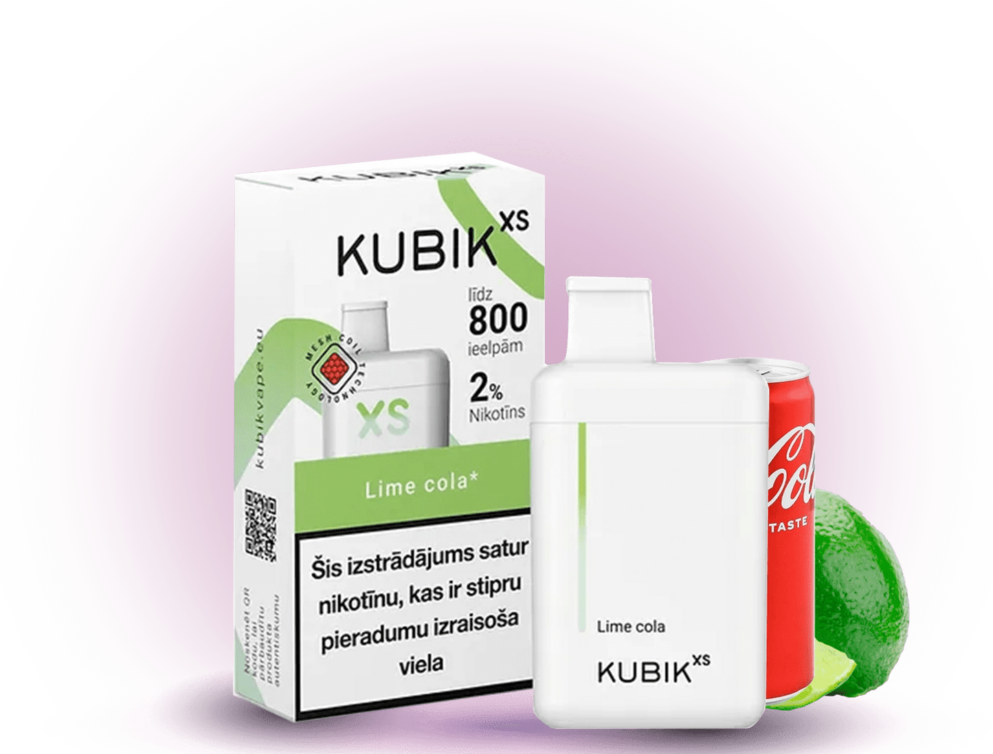 KUBIK XS 800 Lime Cola – Einweg-E-Zigarette, 800 Züge, 20mg