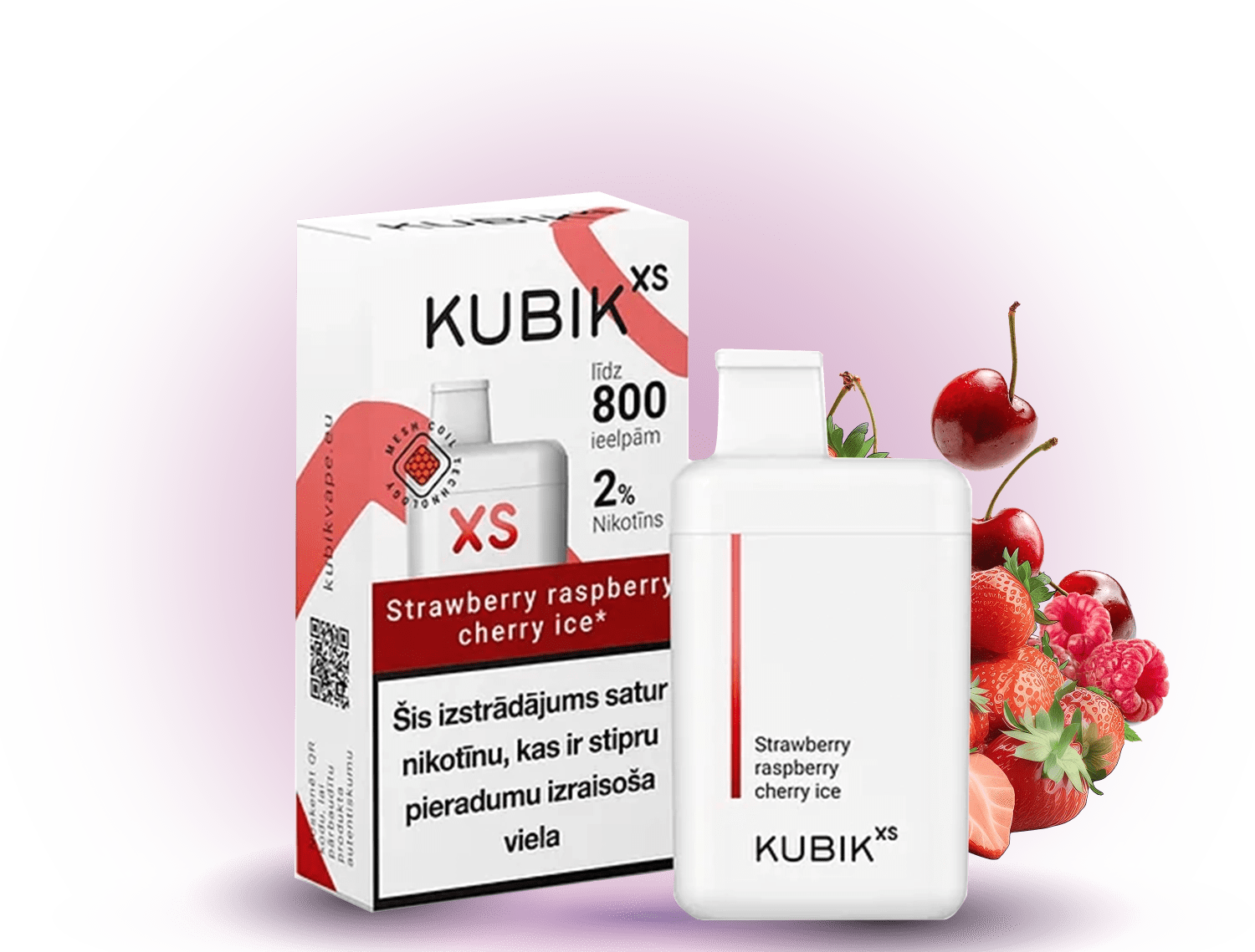 KUBIK XS 800 Strawberry Raspberry Cherry Ice – Einweg Vape Berlin