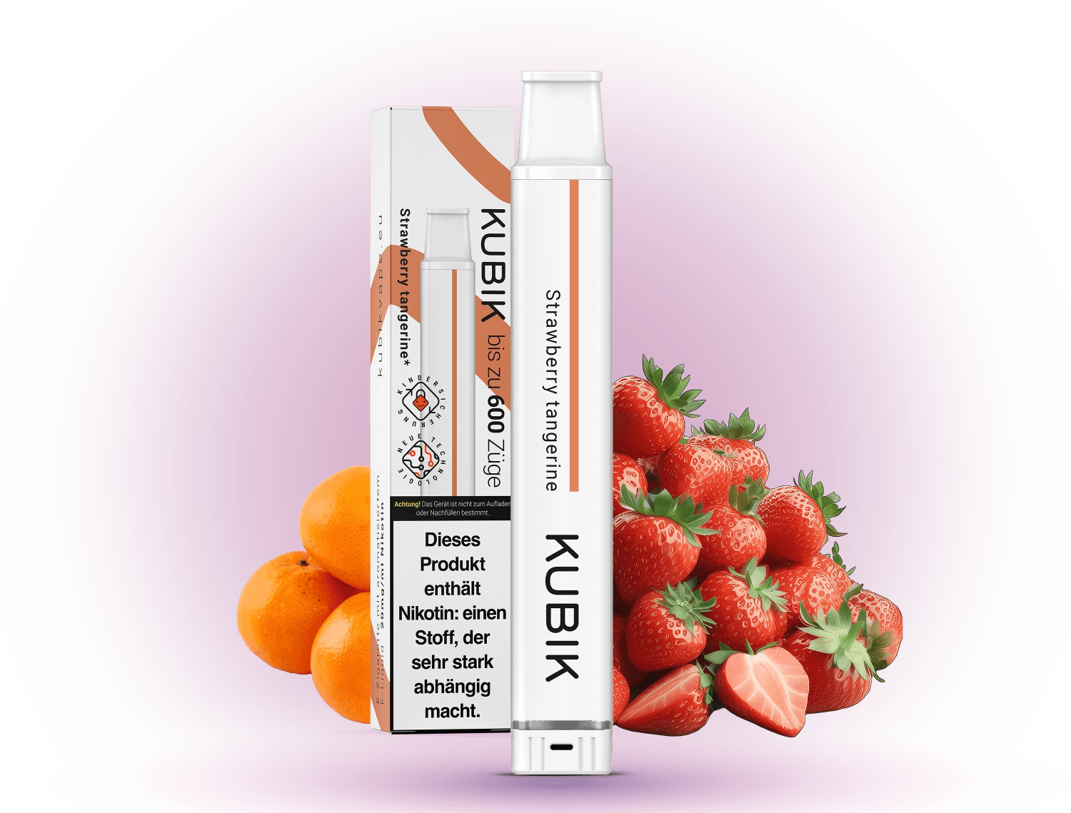KUBIK 600 Strawberry Tangerine – 600 Züge, Einweg-E-Zigarette, 20mg