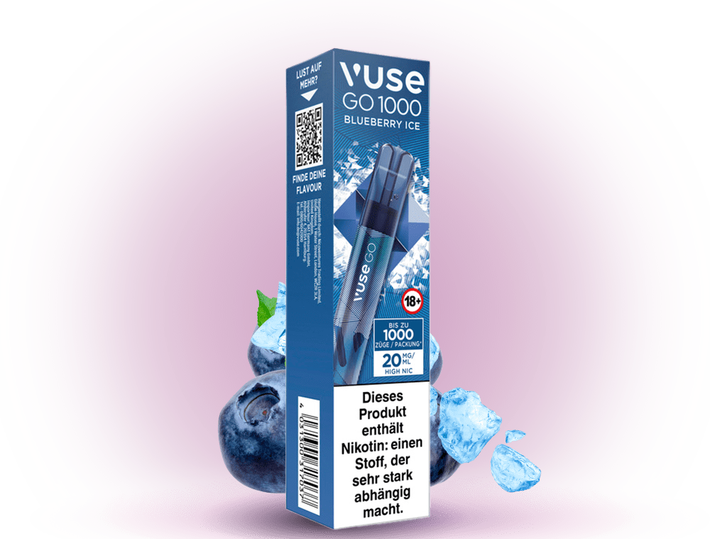 Einweg E-zigarette 1000 Zge VUSE GO 1000 Blueberry Ice Einweg E-Zigarette mit 1000 Zgen Einweg E-zigarette 1000 Zge VUSE GO 1000 Blueberry Ice Einweg E-Zigarette mit 1000 Zgen
