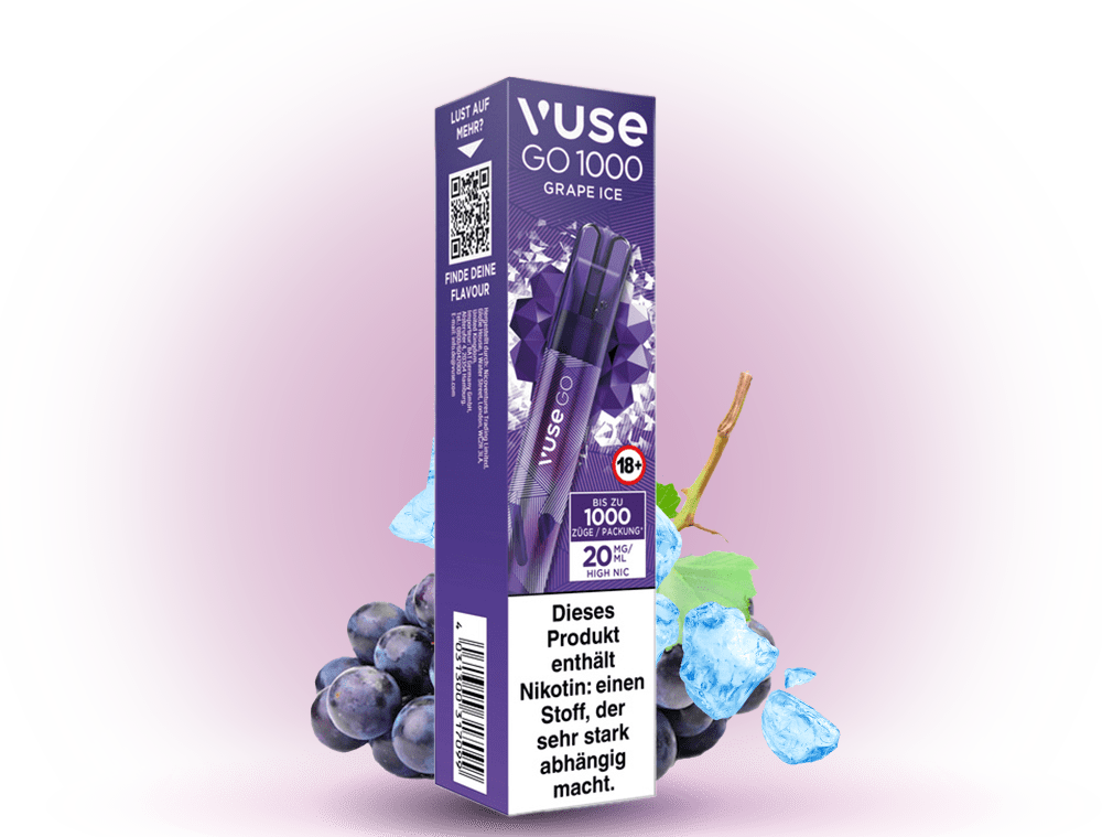 VUSE GO 1000 Grape Ice Einweg E-Zigarette mit 1000 Zgen | Vape4ME VUSE GO 1000 Grape Ice Einweg E-Zigarette mit 1000 Zgen | Vape4ME