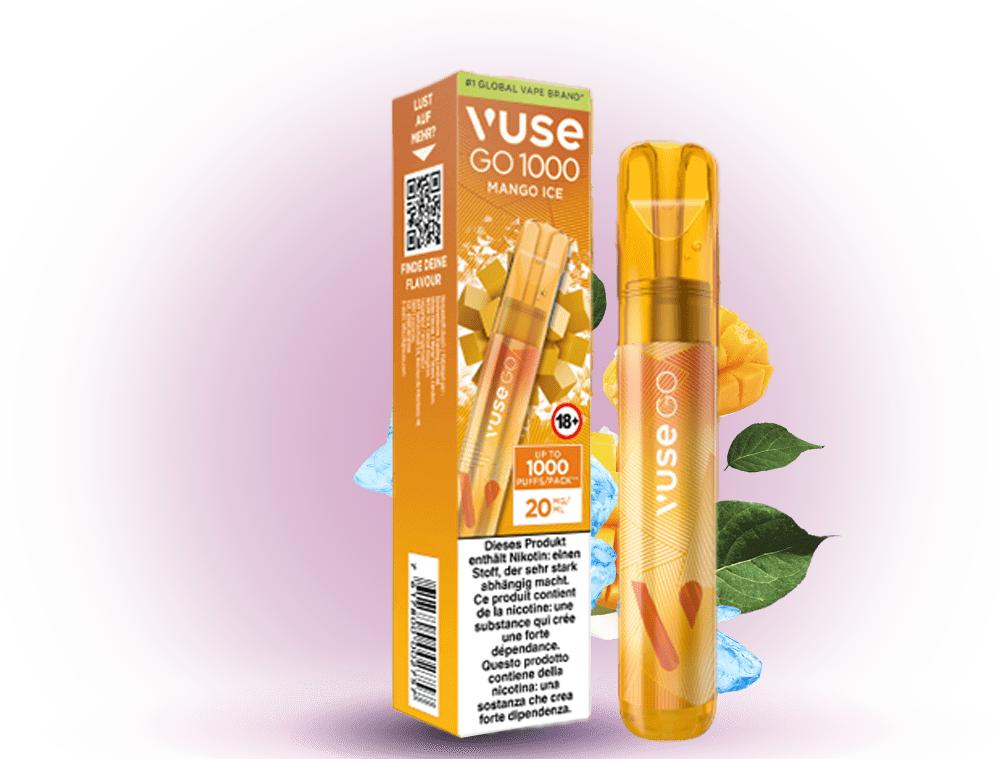 Vuse Go 1000 Mango Ice 20 mg Nikotin, Jetzt Kaufen | Vape4ME Vuse Go 1000 Mango Ice 20 mg Nikotin, Jetzt Kaufen | Vape4ME