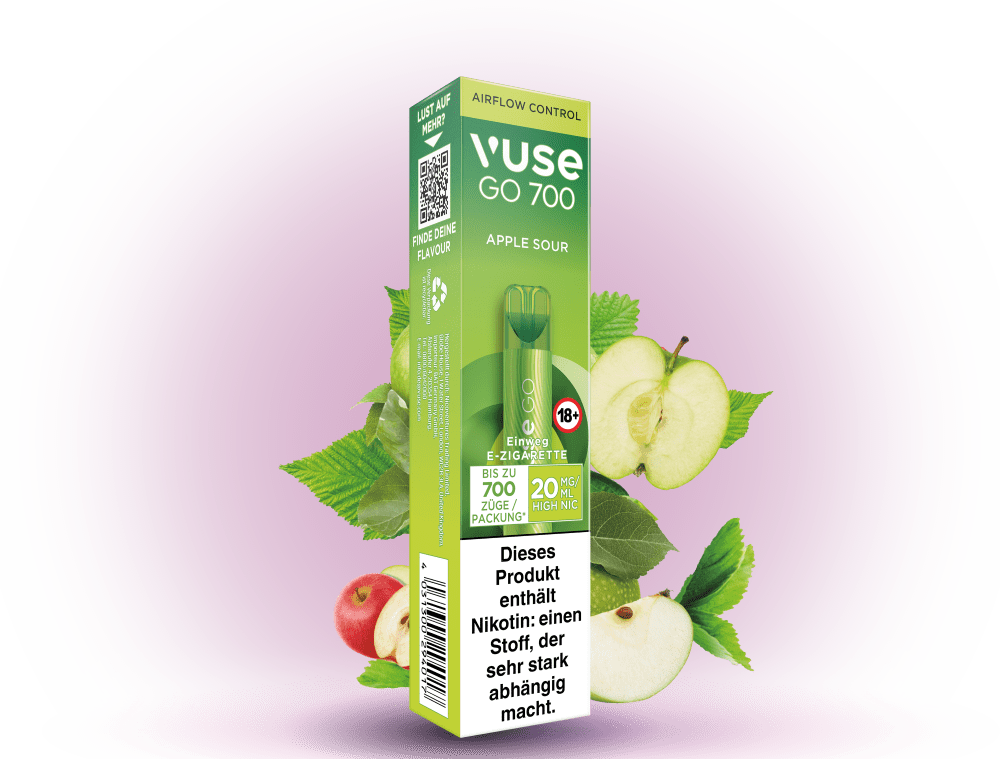Vuse Go 700 Schdlich Vuse Go Apple Sour Einweg-E-Zigarette mit 700 Zgen bei Vape4Me Vuse Go 700 Schdlich Vuse Go Apple Sour Einweg-E-Zigarette mit 700 Zgen bei Vape4Me