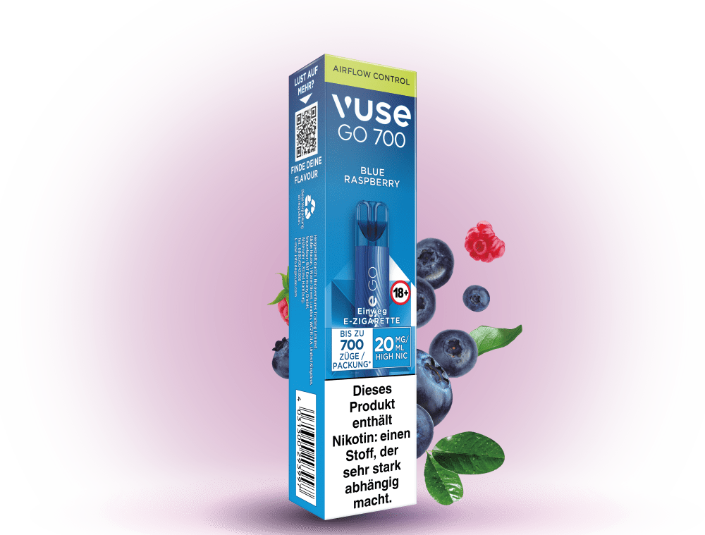 Vuse Go 700 Blue Raspberry Einweg-E-Zigarette 700 Zgen | Vape4ME Vuse Go 700 Blue Raspberry Einweg-E-Zigarette 700 Zgen | Vape4ME