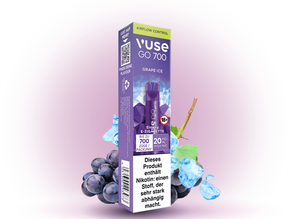 Vuse Go 700 Grape Ice Einweg-E-Zigarette online kaufen! | Vape4ME Vuse Go 700 Grape Ice Einweg-E-Zigarette online kaufen! | Vape4ME