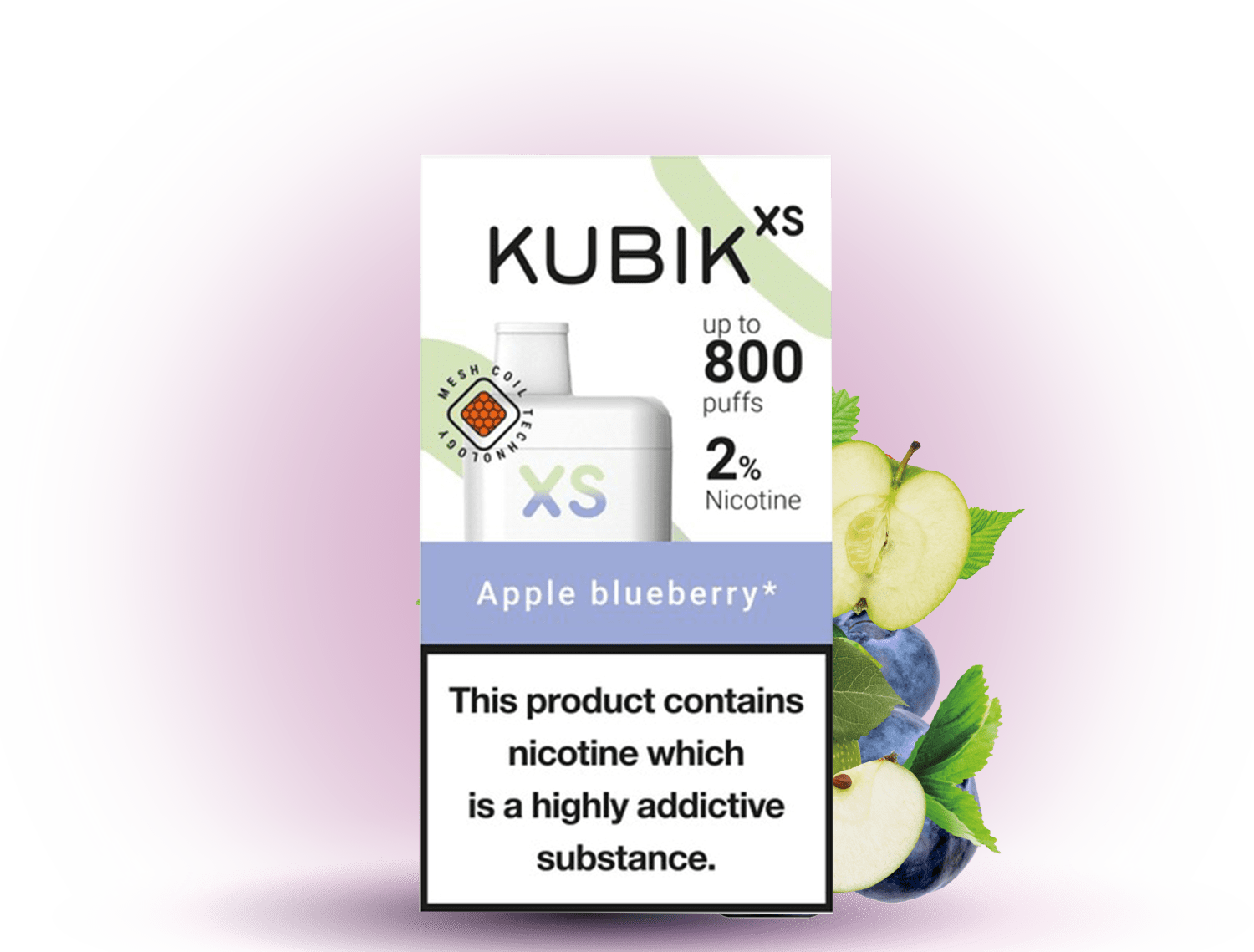 KUBIK XS 800 Apple Blueberry 800 Zge, Einweg-E-Zigarette, 20mg | Vape4ME KUBIK XS 800 Apple Blueberry 800 Zge, Einweg-E-Zigarette, 20mg | Vape4ME