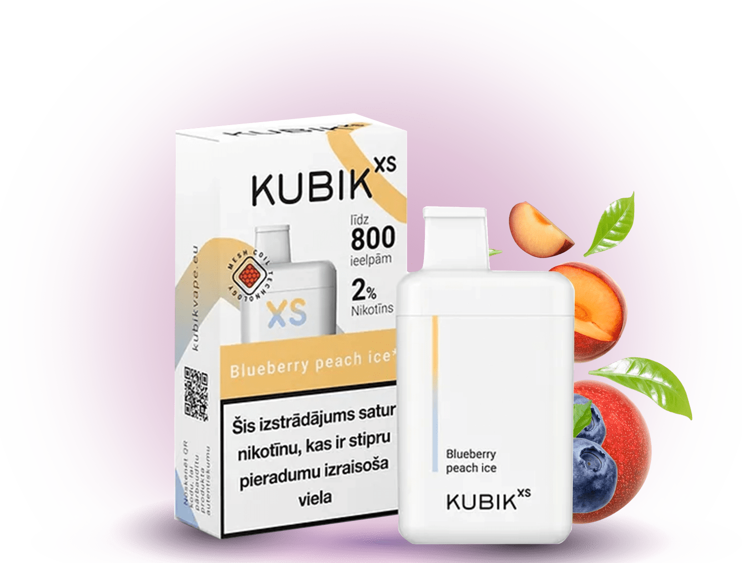 KUBIK XS 800 Blueberry Peach Ice – 800 Züge, 20mg, Einweg-E-Zigarette