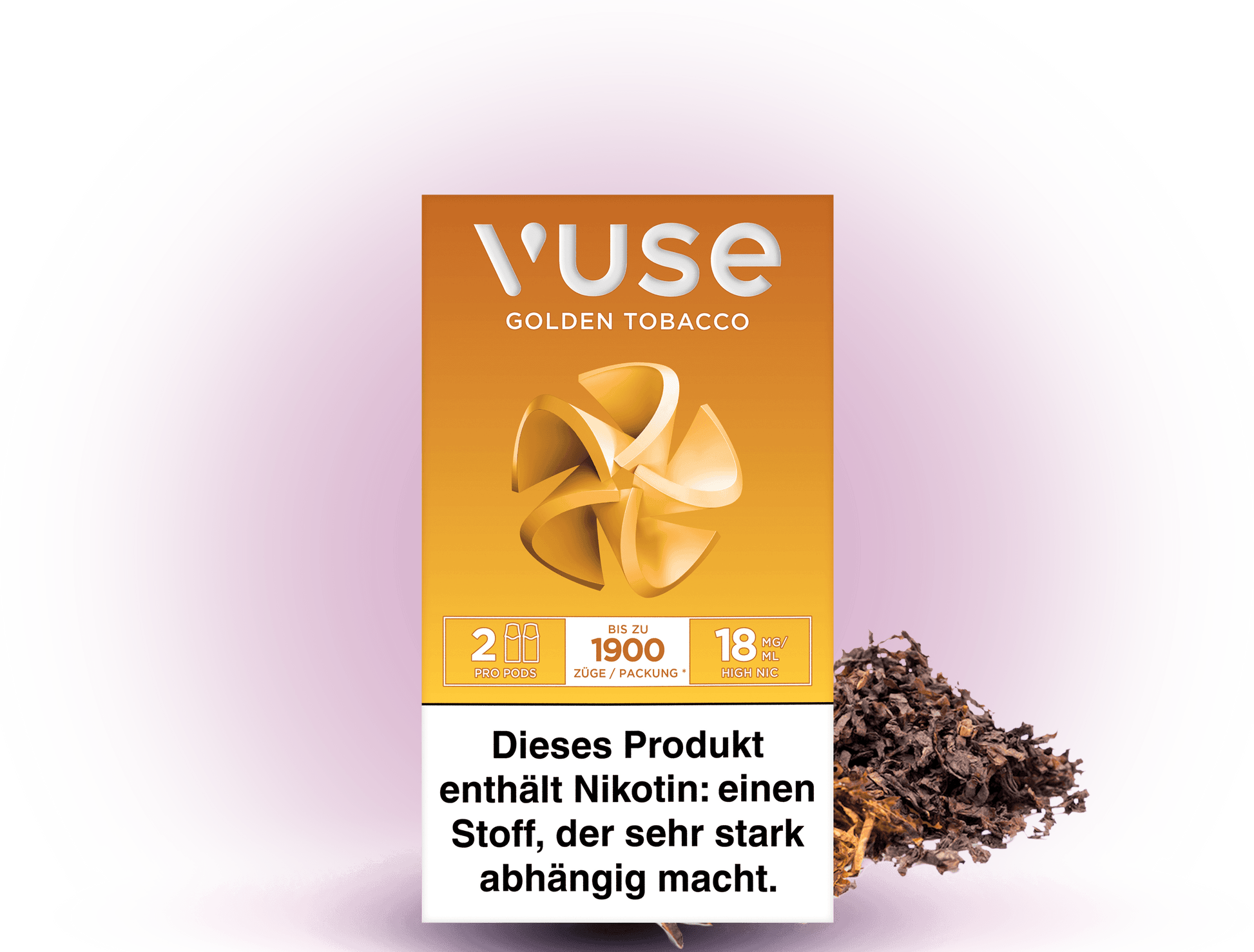 Vuse Caps Golden Tobacco 18mg – Aromakapseln mit mildem Tabakgeschmack und 18 mg/ml Nikotin für Vuse E-Zigaretten.