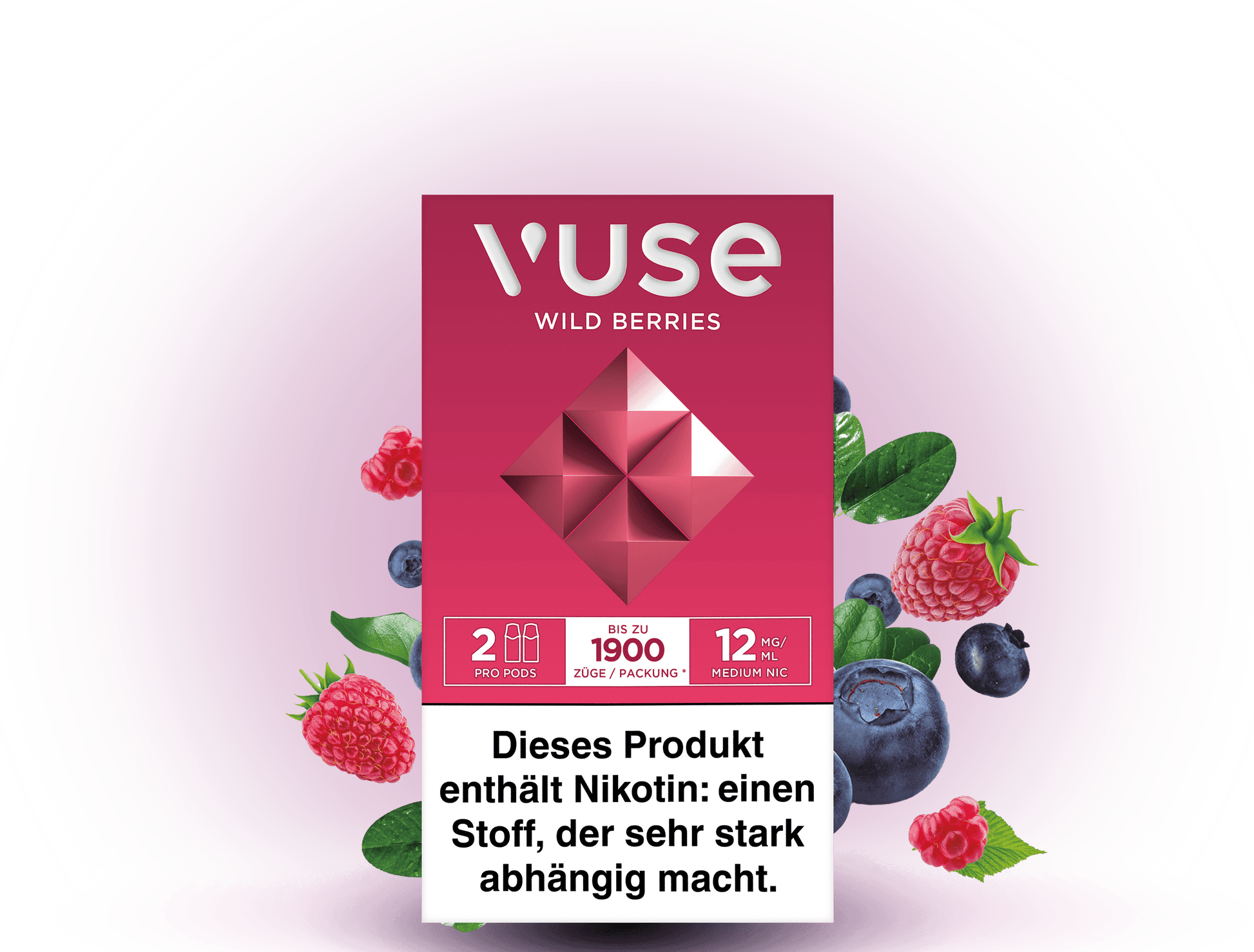 Vuse Caps Wild Berries 12mg – Aromakapseln mit wildem Beerengeschmack und 12 mg/ml Nikotin für Vuse E-Zigaretten.