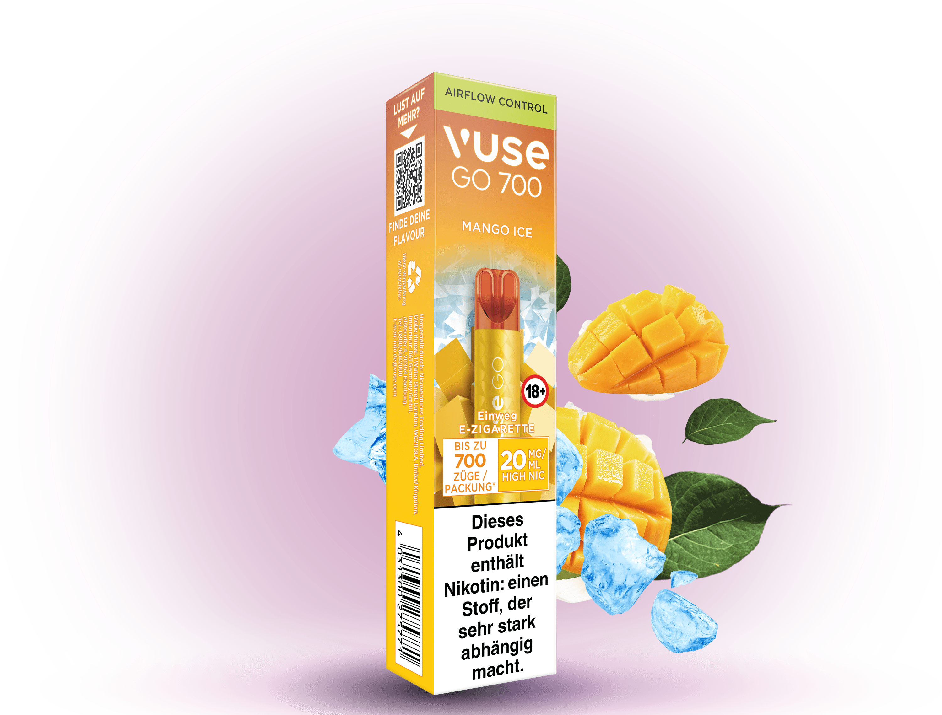 Vuse Go 700 Mango Ice 20 mg Nikotin, Jetzt Kaufen | Vape4ME Vuse Go 700 Mango Ice 20 mg Nikotin, Jetzt Kaufen | Vape4ME