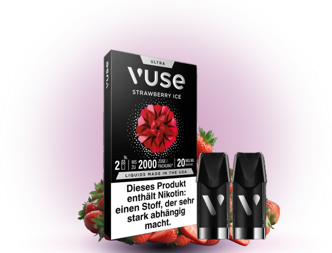 Vuse Strawberry Ice 18mg E-Zigaretten-Kapseln mit 1900 Zgen | Vape4ME Vuse Strawberry Ice 18mg E-Zigaretten-Kapseln mit 1900 Zgen | Vape4ME