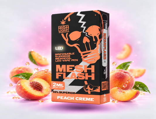 MeshFlash H2 Superior Blend Vape - Peach Creme 2ml