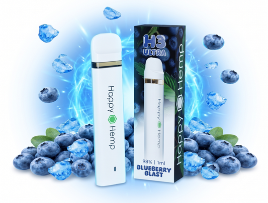 Bild von Happy Hemp H3 Ultra 98% Vape  Bluebery Blast