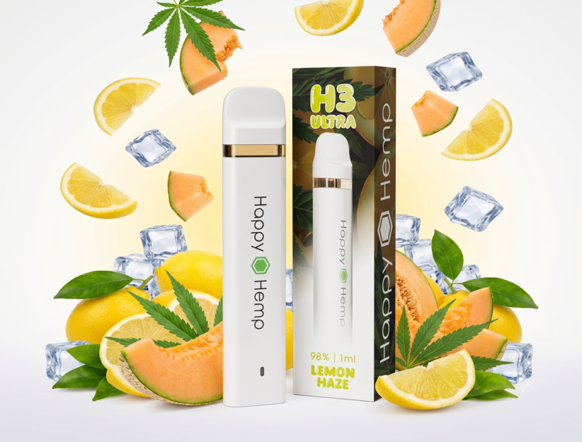 Happy Hemp H3 Ultra 98% Vape  Lemon Haze