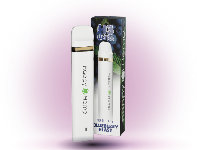 Happy Hemp H3 Ultra 98% Vape  Bluebery Blast