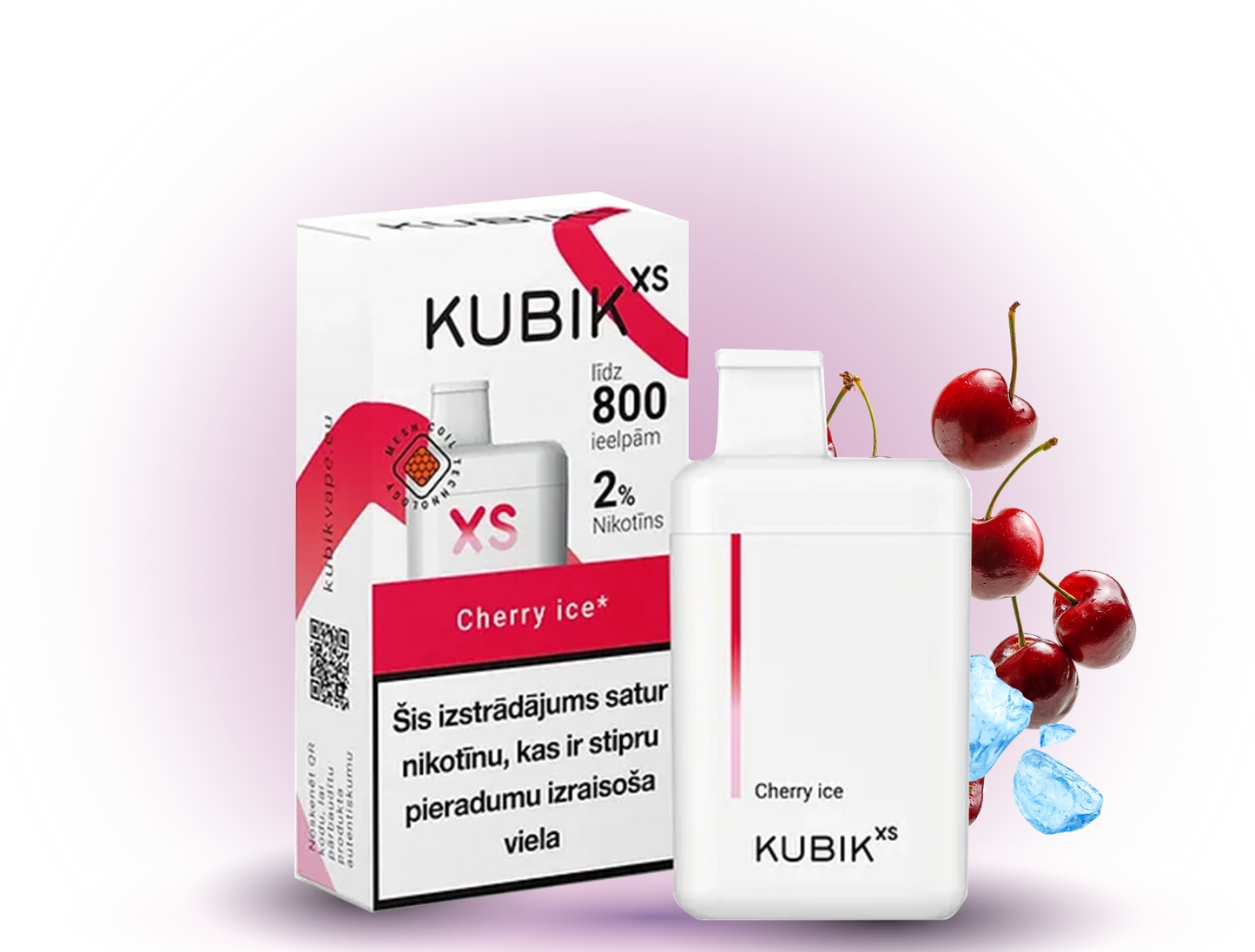 KUBIK XS 800 Cherry Ice – Einweg-E-Zigarette, 800 Züge, 20mg Nikotin