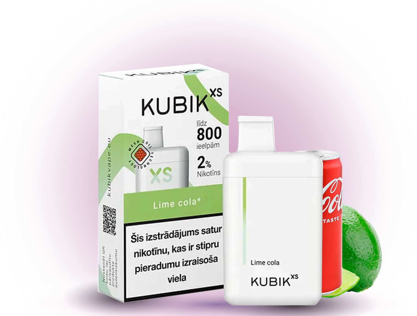 KUBIK XS 800 Lime Cola – Einweg-E-Zigarette, 800 Züge, 20mg