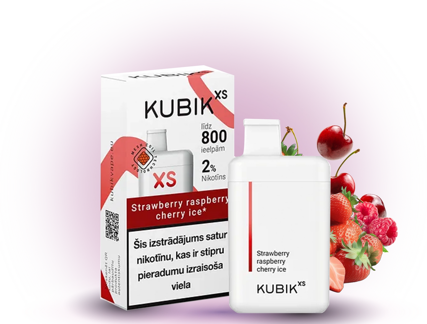 KUBIK XS 800 Strawberry Raspberry Cherry Ice – Einweg Vape Berlin