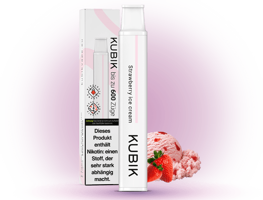 Kubik 600 Strawberry-Ice-Cream – Einweg-E-Zigarette mit 20mg 