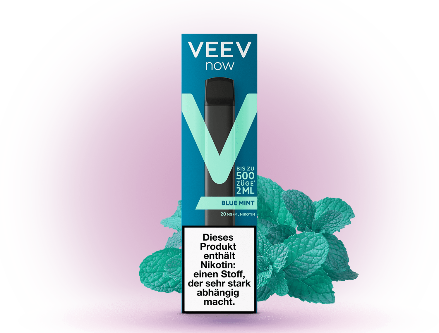 VEEV Now Blue Mint - Einweg-E-Zigarette mit erfrischendem Blaubeer- und Minzgeschmack für ein kühles Dampferlebnis.