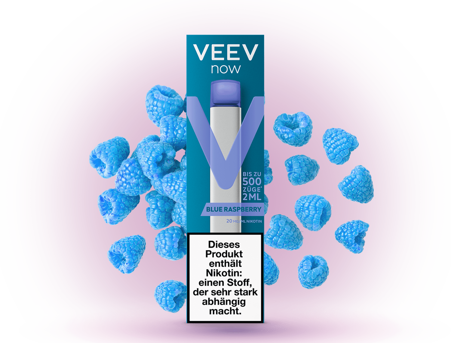 VEEV Now Blue Raspberry - Einweg-E-Zigarette mit intensivem Blue Raspberry Geschmack für ein süßes und erfrischendes Dampferlebnis.