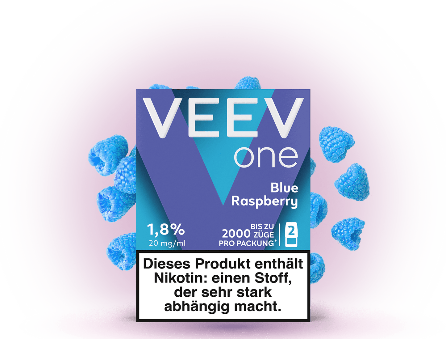 VEEV One Pods Blue Raspberry – 2er Pack mit bis zu 2000 Zügen