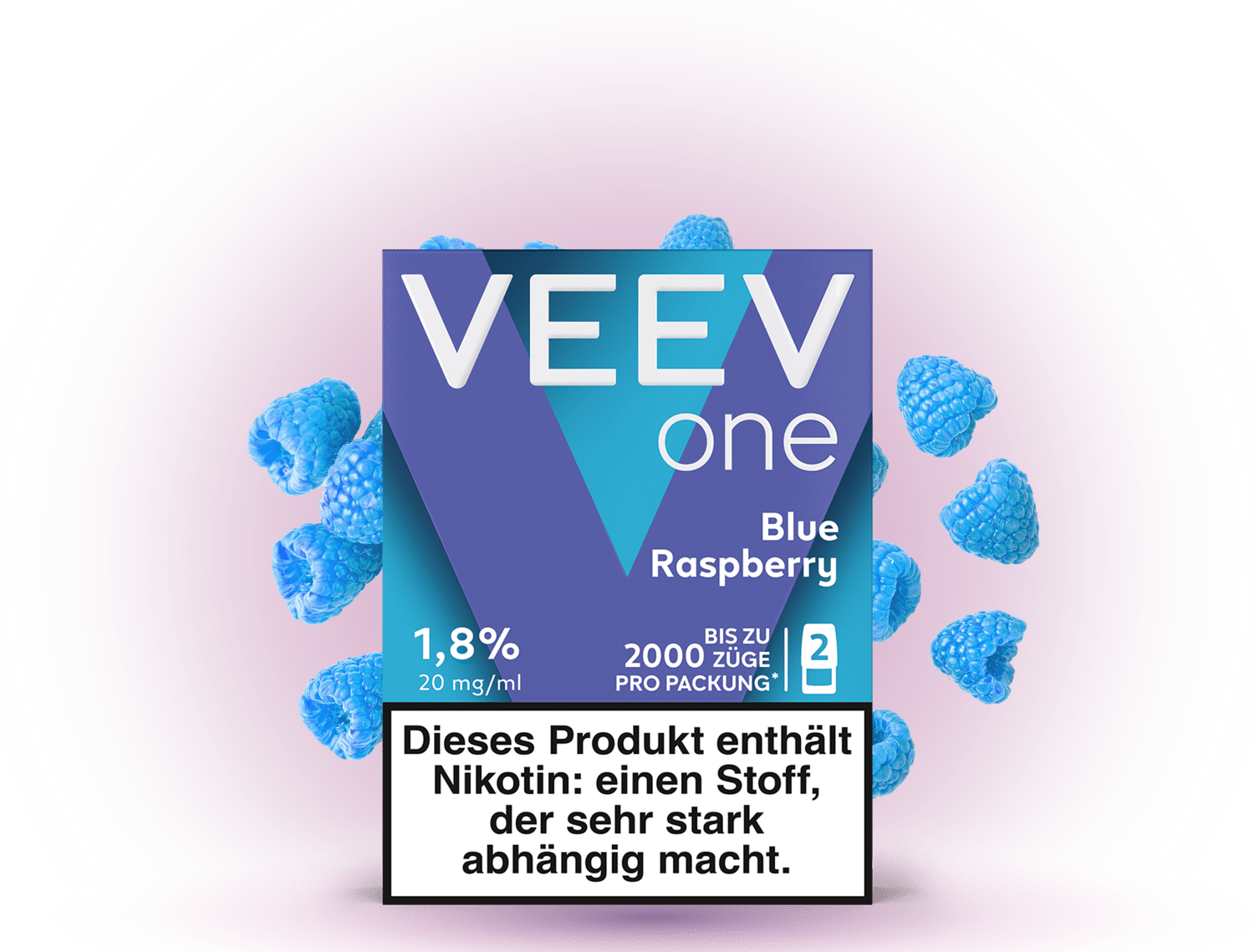 VEEV One Pods Blue Raspberry – 2er Pack mit bis zu 2000 Zügen