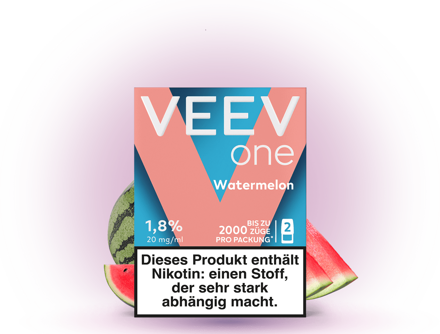 VEEV One Pods Watermelon – Pods für VEEV E-Zigaretten mit erfrischendem Wassermelonen-Geschmack und 20 mg/ml Nikotin.