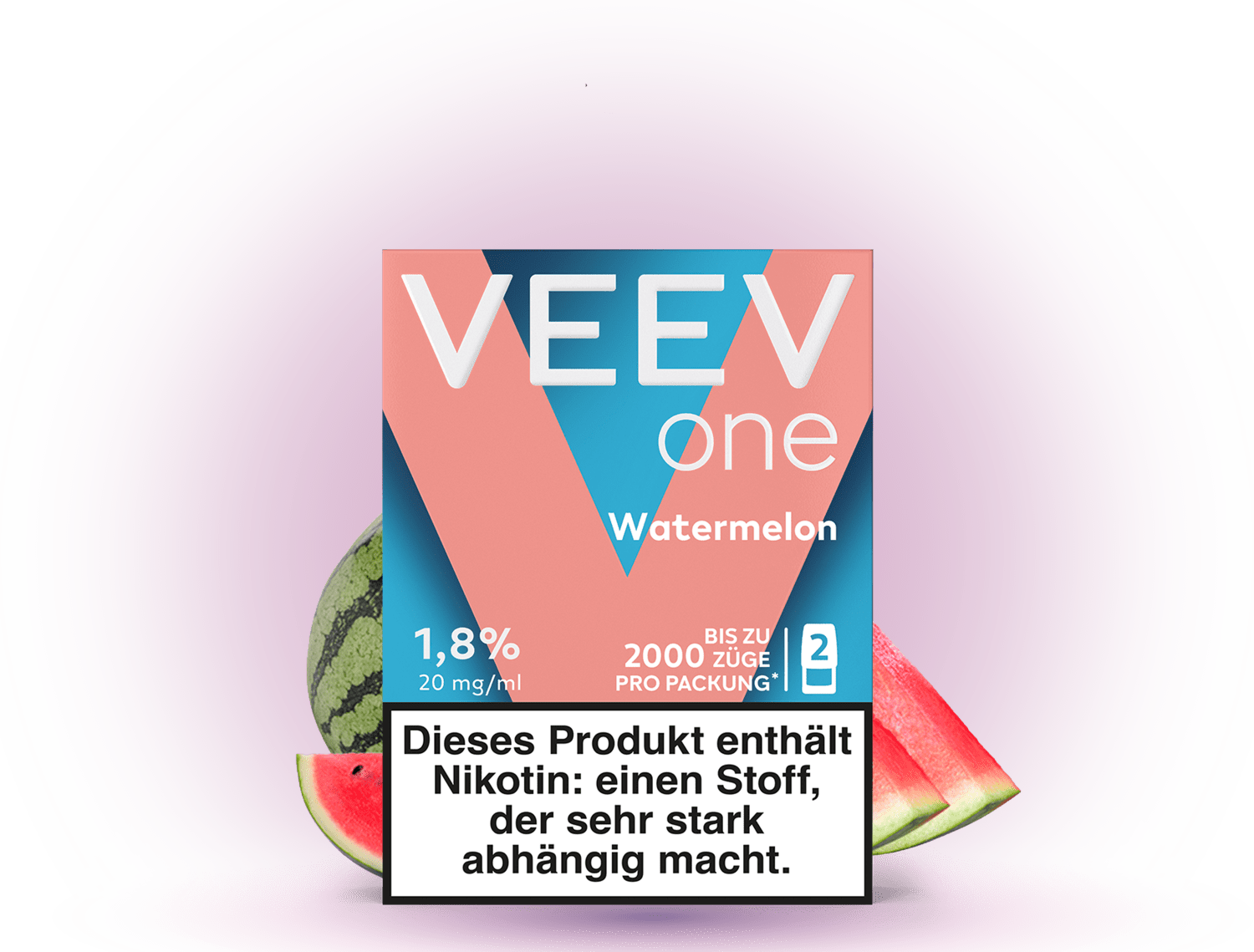 VEEV One Pods Watermelon – Pods für VEEV E-Zigaretten mit erfrischendem Wassermelonen-Geschmack und 20 mg/ml Nikotin.