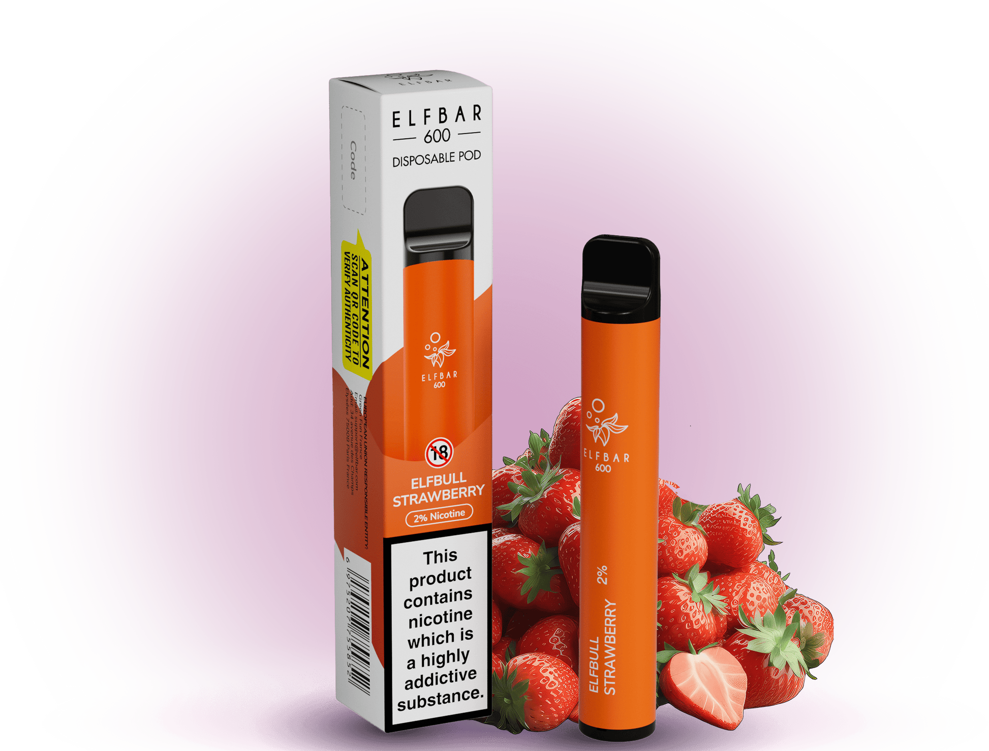 Elfbar 600 Strawberry – Erdbeeraroma für ein fruchtiges Dampferlebnis