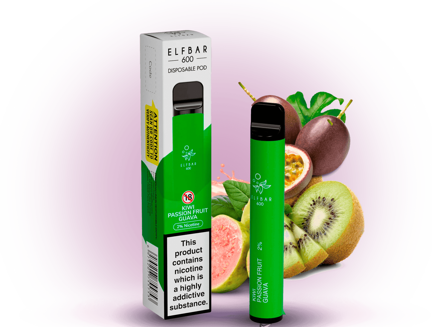 Elfbar 600 Kiwi Passion Fruit Guava 20mg