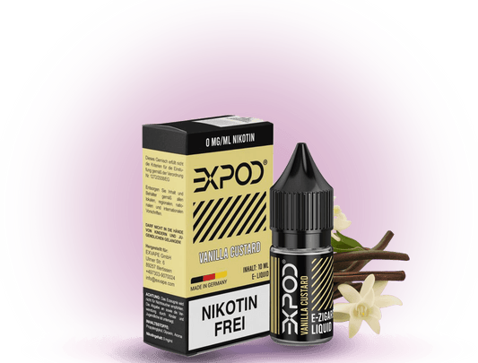 Expod Liquid Vanilla - E-Liquid mit sanftem Vanillegeschmack für ein cremiges und süßes Dampferlebnis.