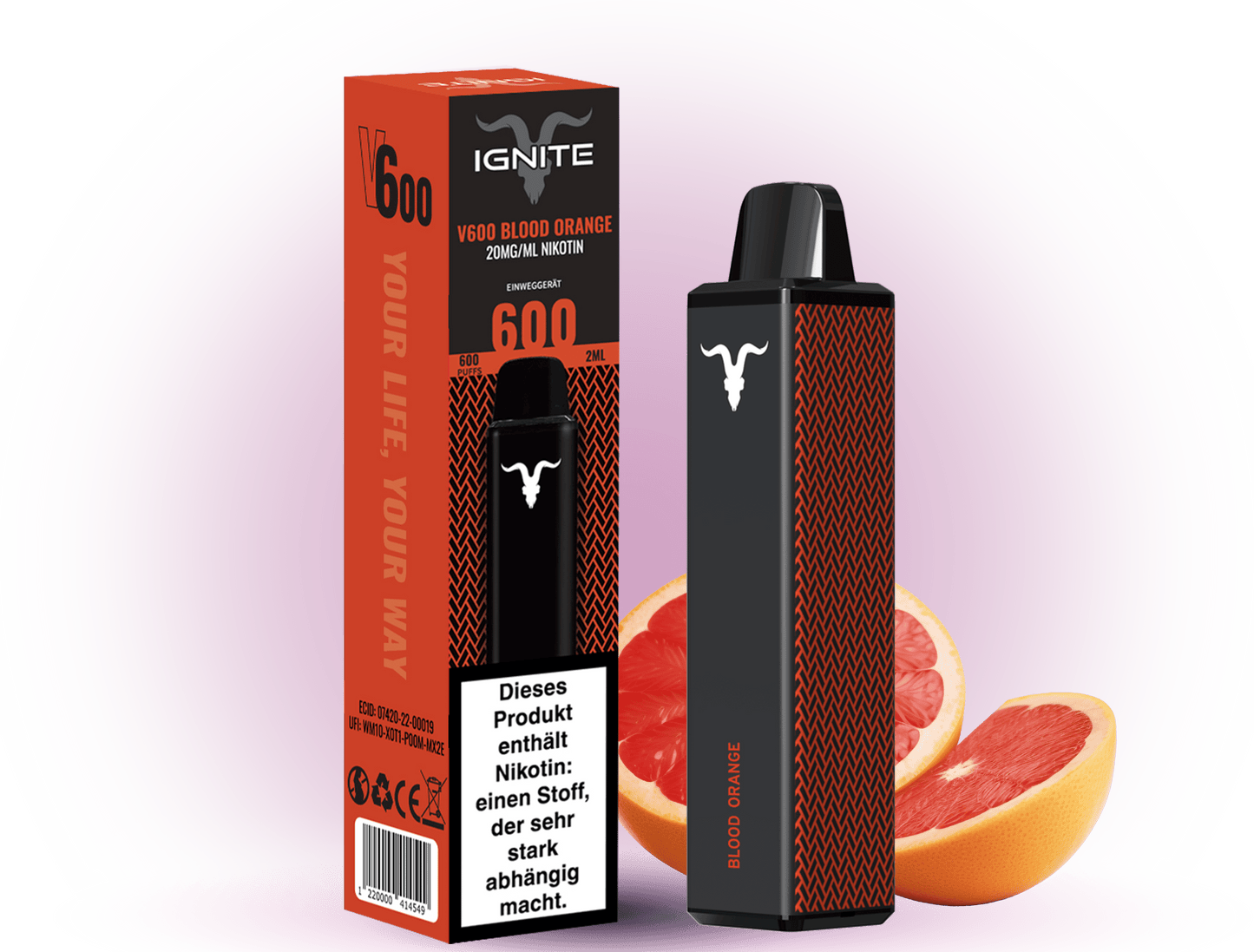 Ignite E-Zigarette Blood Orange - Frischer Blutorangen-Geschmack