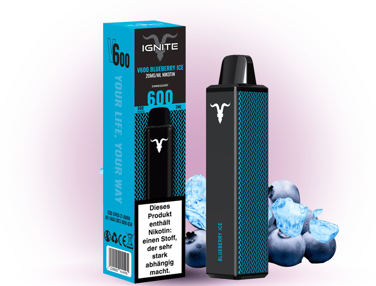 Ignite 600 Blueberry Ice 20mg