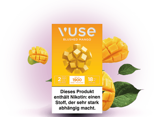 Vuse Caps Blushed Mango 18mg – Aromakapseln mit exotischem Mangogeschmack und 18 mg/ml Nikotin für Vuse E-Zigaretten.