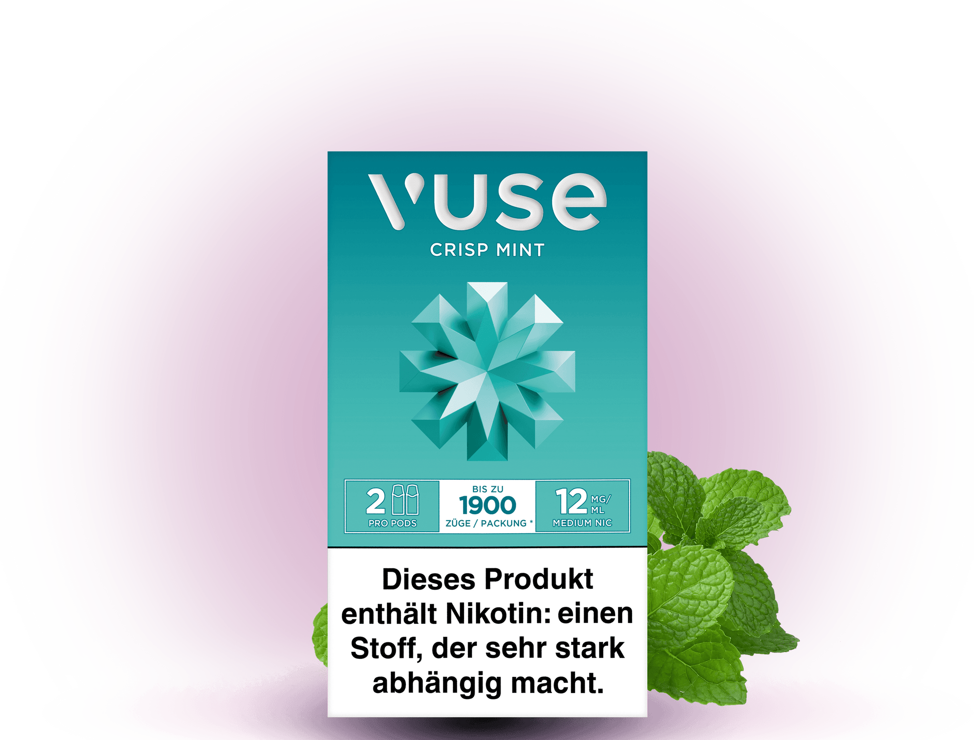 Vuse Caps Crisp Mint 12mg – Erfrischender Minzgeschmack für ein kühles Dampferlebnis mit 12mg Nikotin.