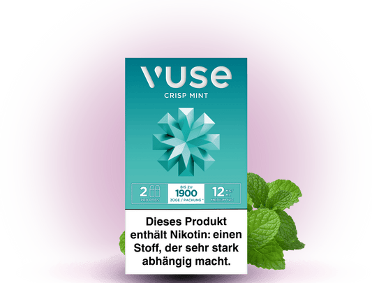 Vuse Caps Crisp Mint 12mg – Erfrischender Minzgeschmack für ein kühles Dampferlebnis mit 12mg Nikotin.