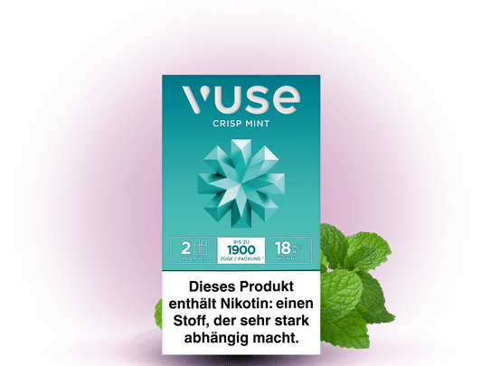 Vuse Caps Crisp Mint 18mg – Aromakapseln mit erfrischendem Minzgeschmack und 18 mg/ml Nikotin für Vuse E-Zigaretten.