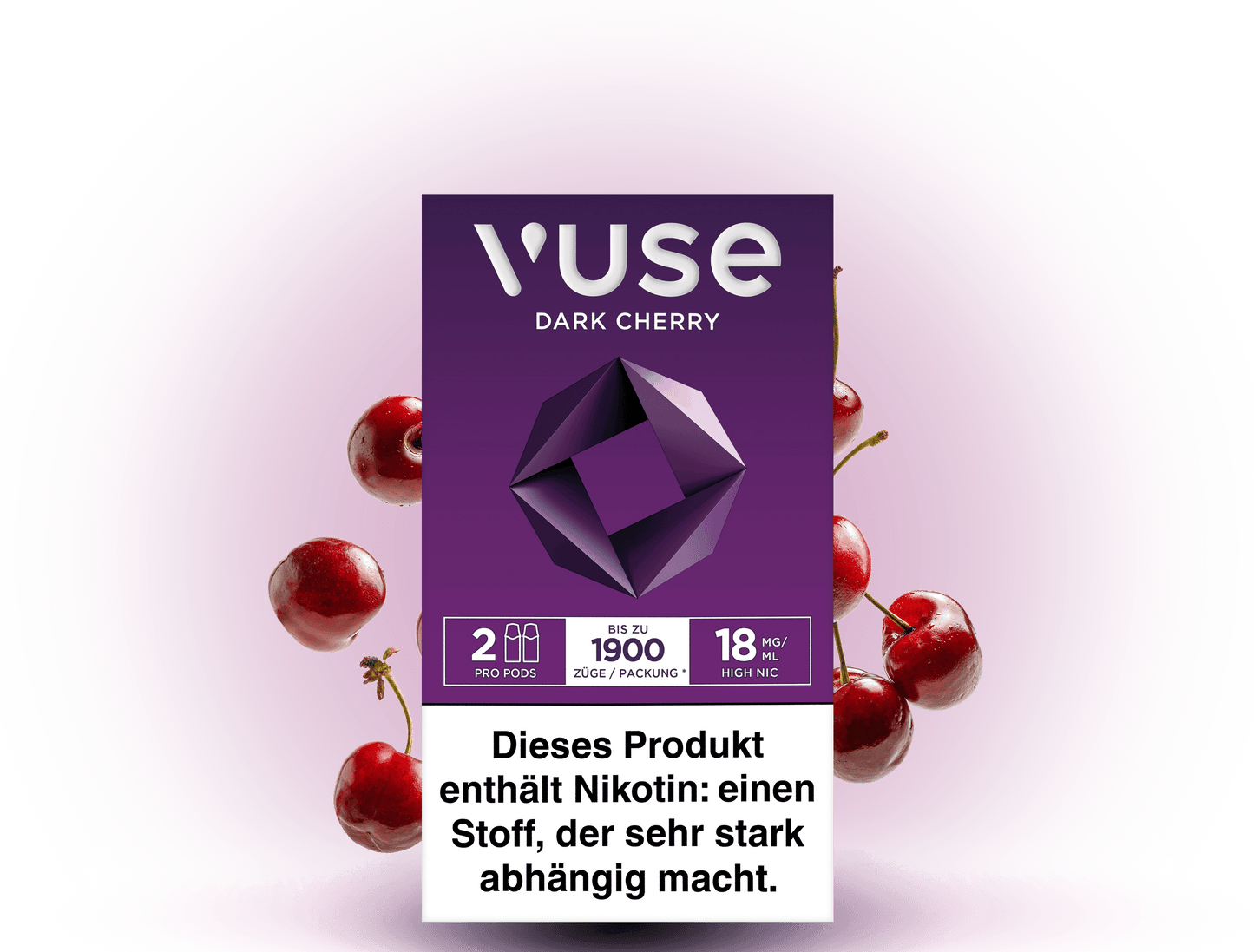 Vuse Caps Dark Cherry 18mg – Aromakapseln mit intensivem Dunkelkirsch-Geschmack und 18 mg/ml Nikotin für Vuse E-Zigaretten.