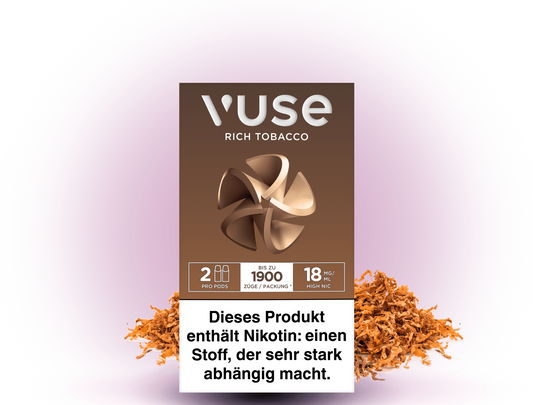 Vuse Caps Rich Tobacco 18mg – Aromakapseln mit intensivem Tabakgeschmack und 18 mg/ml Nikotin für Vuse E-Zigaretten.