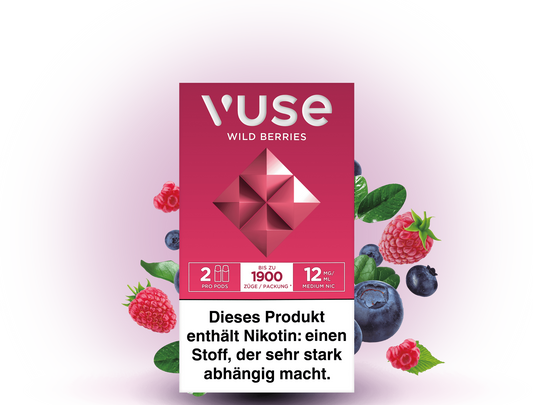 Vuse Caps Wild Berries 12mg – Aromakapseln mit wildem Beerengeschmack und 12 mg/ml Nikotin für Vuse E-Zigaretten.